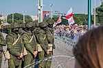 Belarusian soldiers with EMR uniforms during the 2020 Belarusian protests