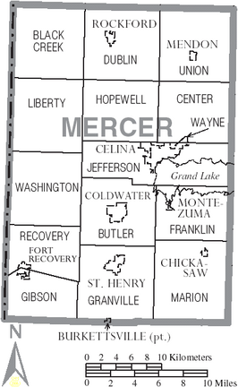 Kaart van Mercer County