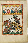 Steekspel afgebeeld in de Codex Manesse (ca.1304)