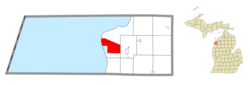 Location within Benzie County