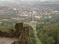 Kassel sett fra Herkulesmonumentet i Wilhelmshöheparken.