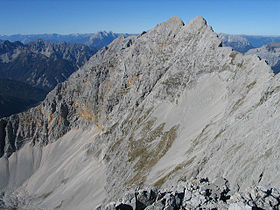 Vue de la Praxmarerkarspitze depuis la Kaskarspitze.