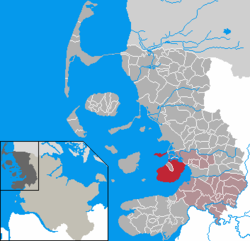 Elhelyezkedése Schleswig-Holstein térképén