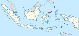 Kaart van de Provincie Noord-Sulawesi in Indonesië