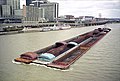 Mayor Andrew Broadus with the watchtower (moored in the middle) in its home port on Louisville, Kentucky Riverfront. Life Saving Station #10 began operations in 1881 and finally closed in 1972.