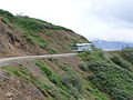 Der Shuttle Bus auf der Schotterstraße im Denali National Park