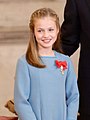 Leonor de Borbón, Princesa de Asturias, tras recibir o lazo de dama do Vélaro de Ouro, o 30 de xaneiro de 2018.