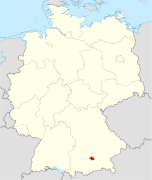 Location of Munich in Germany