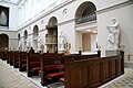 Interior right side with five of Thorvaldsens statues of apostles.