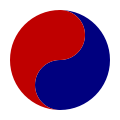 No border, no dots, blue and red