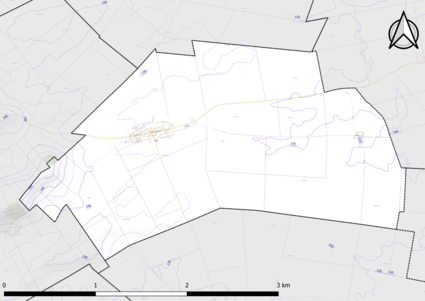 Carte montrant en couleurs le relief d'une commune