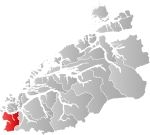 Mapa do condado de Møre og Romsdal com Vanylven em destaque.