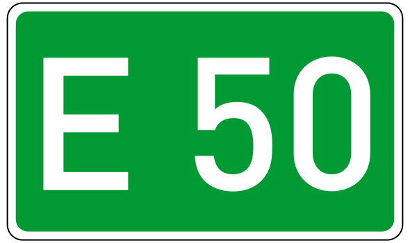 File:European Road 50 number DE.svg