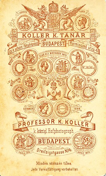 File:Harmincad utca 4., Koller Károly tanár, fényképész. A felvétel 1880-ban készült. Fortepan 90264.jpg