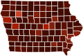 Image 48Map of counties in Iowa by racial plurality, per the 2020 U.S. census Non-Hispanic White   50–60%   60–70%   70–80%   80–90%   90%+ (from Iowa)