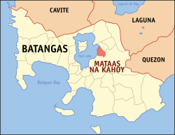 Mapa de Batangas con Mataasnakahoy resaltado