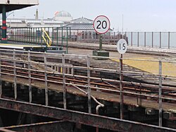 Ryde Pier Head in June 2021 the raised part is for the new trains. The station will have level boarding.