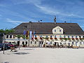 Gebäudetrakt aus Rathaus und Marienapotheke am Marktplatz