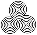 Variant of triple-spiral labyrinth