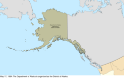 Map of the change to the United States in northwest North America on May 17, 1884