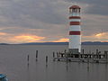 Lake Neusiedl at Podersdorf during sunset