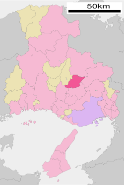 Location of Nishiwaki in Hyōgo Prefecture