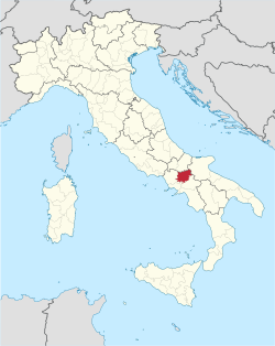 Benevento provinces atrašanās vieta Itālijā