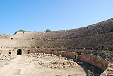 Romiešu amfiteātris. (56) Leptis Magna, Lībija.