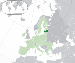 Staðsetning Lettlands