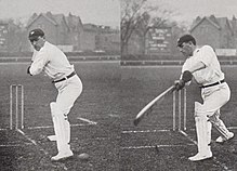 Before and after pictures of a cricketer hitting a ball