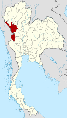 Map of Thailand highlighting Tak province