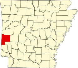 Karte von Polk County innerhalb von Arkansas