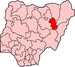 Map of Nigeria highlighting Gombe State