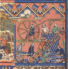 A treadmill crane (13th century)