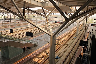 viewing the platform from Departure Hall