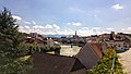 Blick von der Schlüsselhofgasse auf Ennsdorf (links) und die Altstadt mit Schloss Lamberg