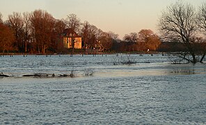 Überflutete Leineniederung am Schloss Ricklingen, 7. Januar