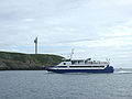 Le sémaphore du Stiff et le bateau André Colin venu du Conquet en 2001