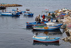 Fishing boats and sailors