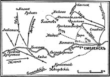 Battle of Krasnoi August 2nd (14) 1812. (Sketch of troup movements)