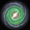 The galactic habitable zone of the Milky Way is often seen as an annulus, although the reality may be far more complex