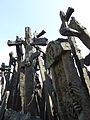 Religious symbols inside the railway flatcar