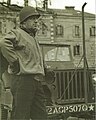 General Lewis with his Jeep in World War II