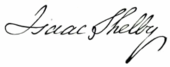 signature d'Isaac Shelby