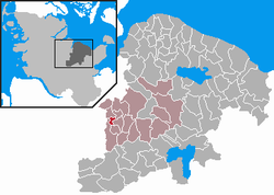 Elhelyezkedése Schleswig-Holstein térképén