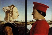 Retrato duplo dos duques de Urbino (1465-66) na Galleria degli Uffizi, Florencia