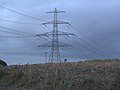 First pylon of 380 kV-powerline Etzenricht (Germany) - Hradec (Czech) after Weiden 110 kV-substation also carrying the 110 kV-circuits of powerline between Weiden and Vohenstrauss