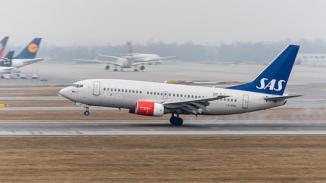 Scandinavian Airlines (SAS) Boeing 737-783 (reg. LN-RRN) at Munich Airport (IATA: MUC; ICAO: EDDM).