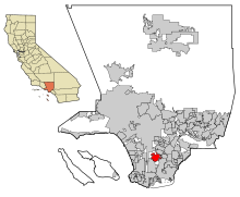 Compton'nın Los Angeles County'deki konumu