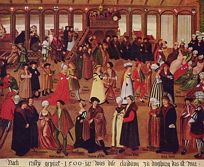 South German painter: Augsburger Geschlechtertanz, c. 1500